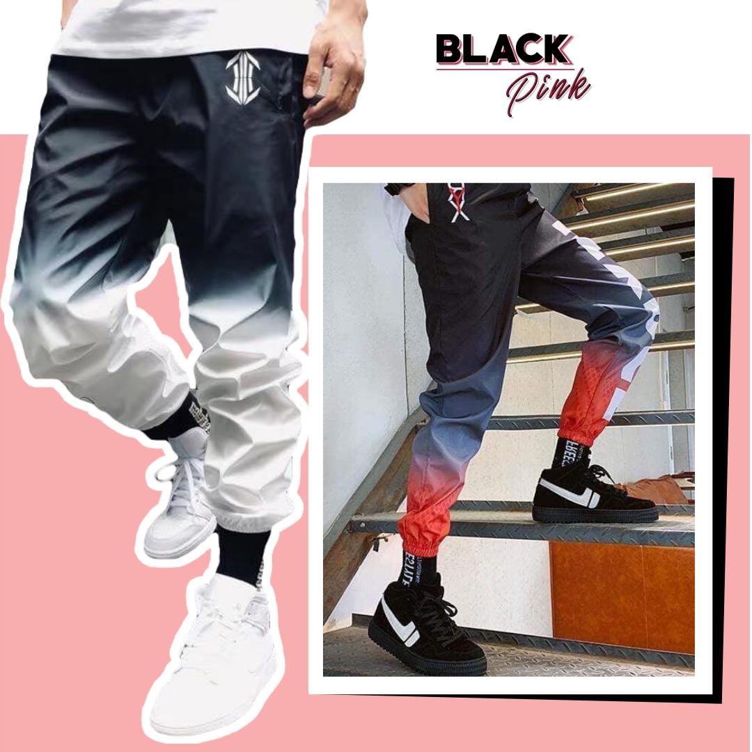 Quần jogger ombre cam - blackpink - nam nữ unisex - chất dù polyester
