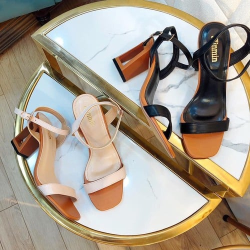 Giày cao gót 7cm, gót khoét lỗ hở mũi, size 35-40