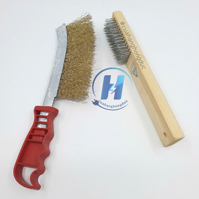 Chổi Cước Đánh Rỉ Cán Nhựa Bàn Chải Sắt Đánh Rỉ Cán Gỗ 7 Hàng