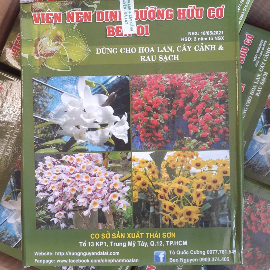 Viên nén dinh dưỡng hữu cơ Ben01 gói 1kg dùng cho bón hoa lan bón hoa hồng bón rau sạch và cây cảnh.