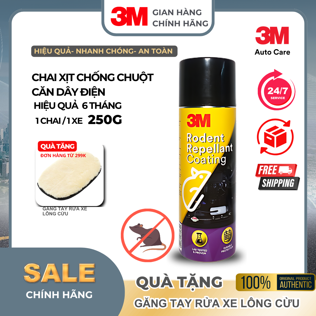 Chai Xịt Phủ Chống Chuột Cắn dây điện 3M™ Rodent Repellant Coating 89797 250g