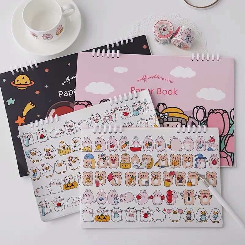 Sổ Chiết Washi Tape Size A5, B5, A4 dễ thương dùng để lưu trữ washi stickers