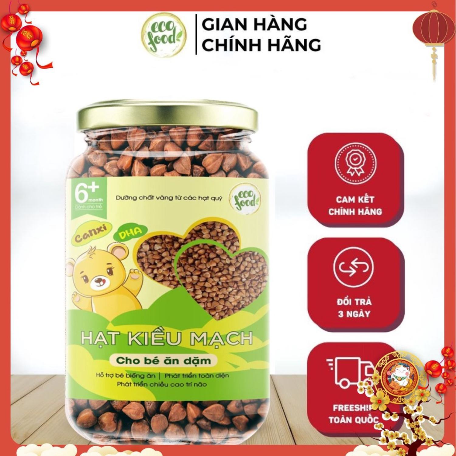 Hạt ăn dặm hữu cơ cho bé,Hạt Kiều Mạch Ecofood 130g cho trẻ từ 6 tháng tuổi