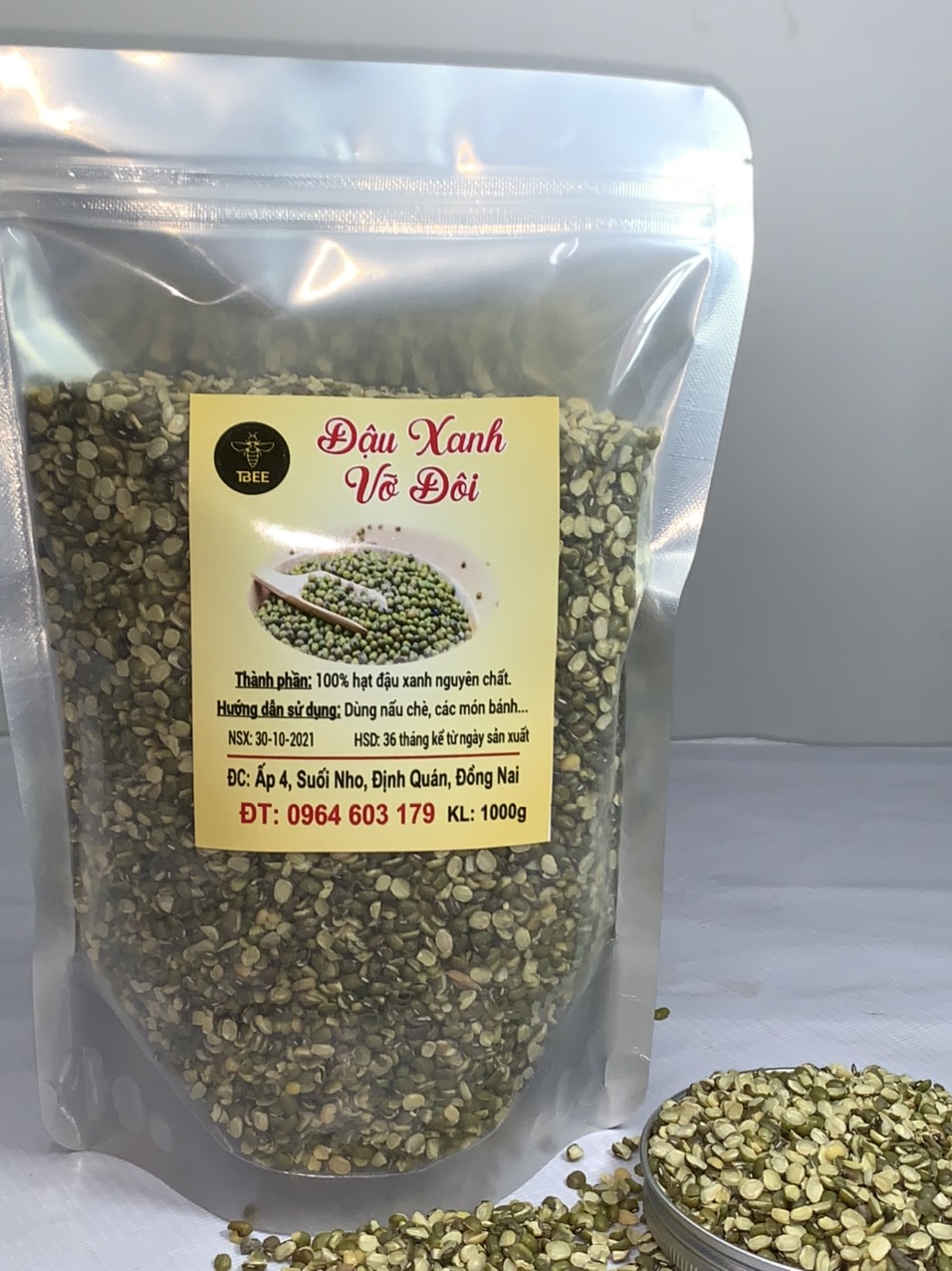 SP37 Hạt đậu xanh [Tbee] Hạt đỗ xanh tách đôi cung cấp nhiều dưỡng các và các nhóm vitamin, tăng cường sức khỏe