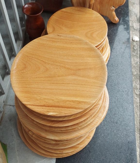 Dĩa gỗ gõ nguyên khối cao cấp chưng thờ đựng trái cây đĩa gỗ thờ cúng - Nhiều kích cỡ