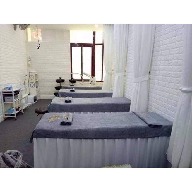 Combo khăn Spa cao cấp xám ghi sang trọng, gồm 1 khăn trải giường, 1 khăn quấn body, 1khăn trải gối