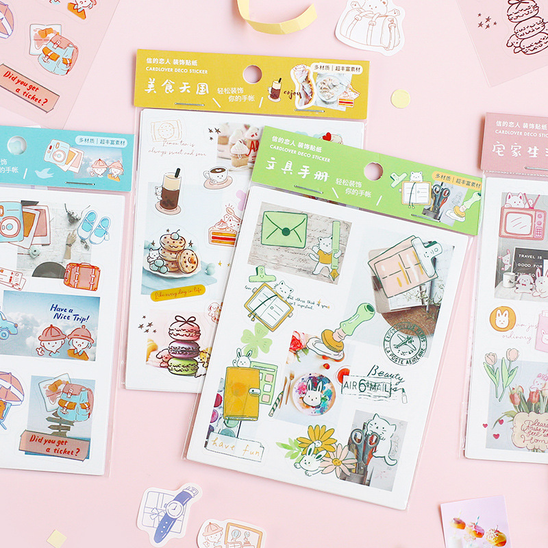 Sticker (hình dán) TRAVEL TIME nông trại mây trang trí sổ, album, nhật ký, lưu bút, góc học tập