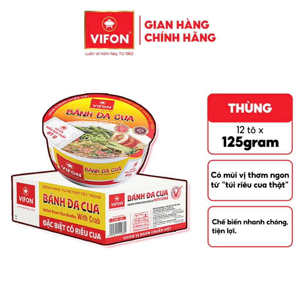 Bánh Đa Cua VIFON 125g/Tô