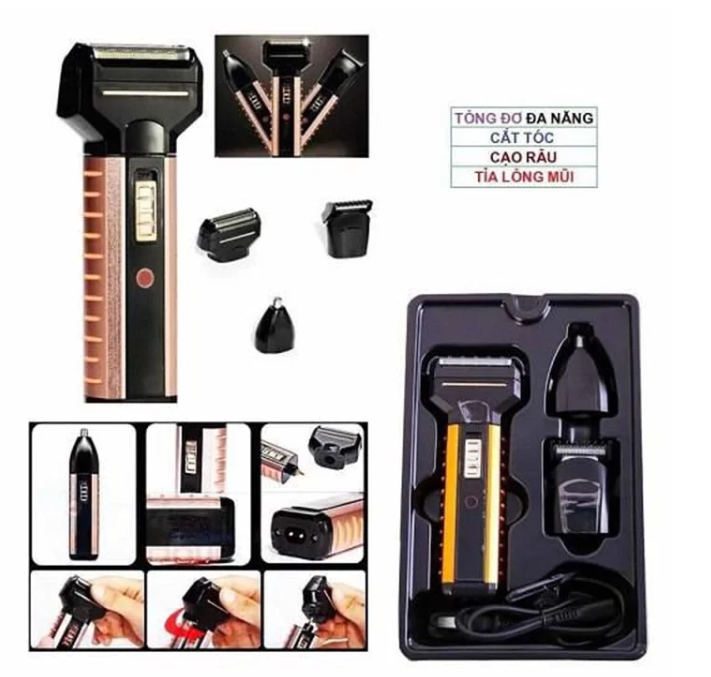 Tông đơ đa năng, tông đơ cạo râu, cắt tóc nikai nk-1087 3in1 mẫu mới 2023