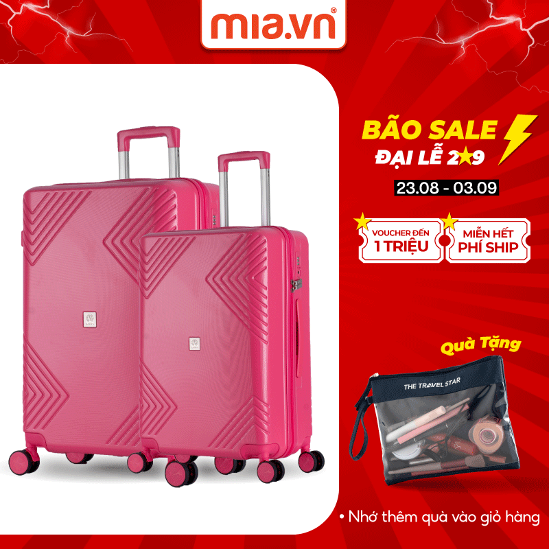 [COMBO SIÊU HỜI] Combo 2 Vali Kéo Du Lịch MIA.vn Larita CETUS Nhựa PC/ABS Cứng Cáp Hạn Chế Trầy Xước size 20/24