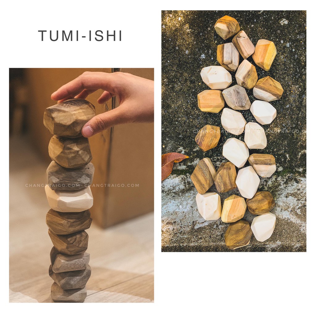 Đá gỗ cân bằng tumi ishi - đồ chơi gỗ gemoni