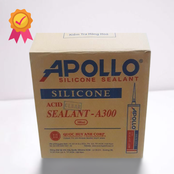 [Freeship + Giá sỉ]Thùng (25 chai) silicone Apollo A300, Keo silicone dán nhôm kính Apollo A300, Silicone Apollo A300 trong - sữa, keo silicone A300 trong, keo silicone A300 sữa