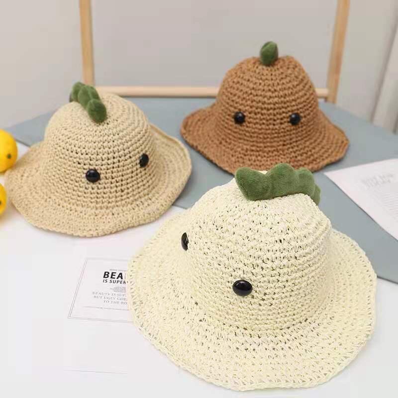 Mũ cói khủng long chống nắng đi biển-đi chơi-du lịch cho bé(3-6 tuổi)