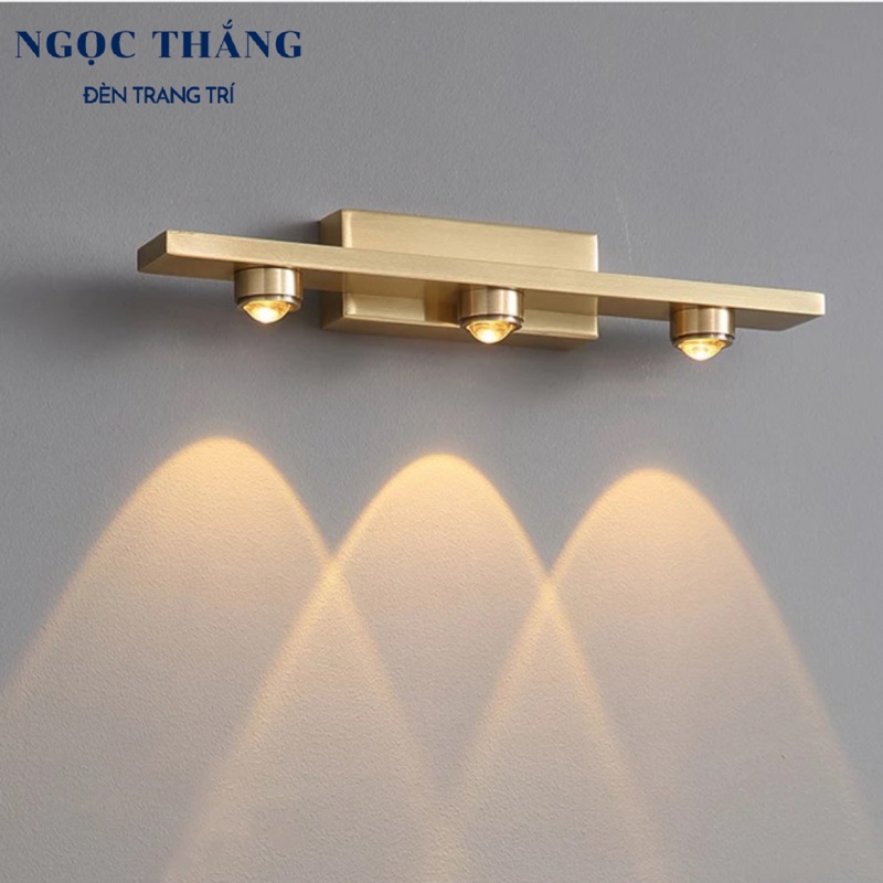 Đèn led soi gương soi tranh 3 bóng trang trí trong nhà led 15w 220v pt8672/3 ngọc thắng