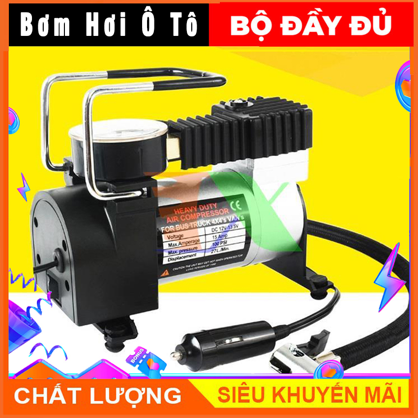 Máy bơm lốp ô tô 12v tbo-120w, bơm lốp xe hơi mini, bơm lốp dự phòng, air compressor, máy bơm vỏ xe
