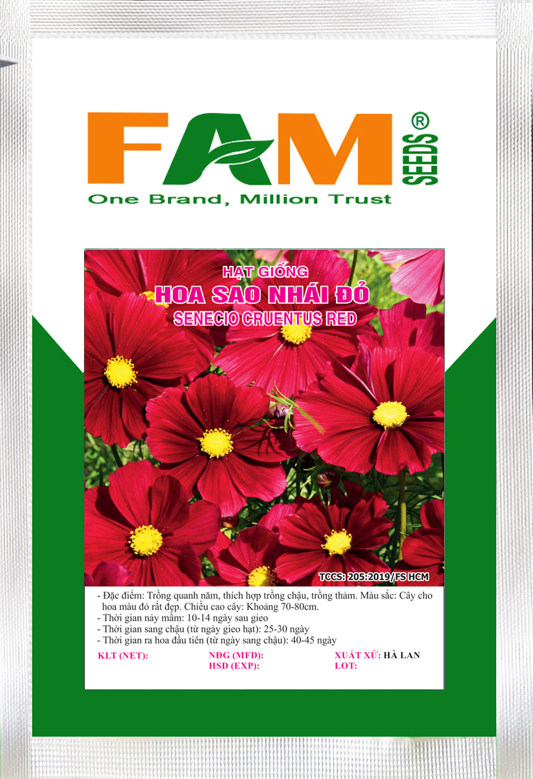 [HCM]Hạt Giống Hoa Sao Nhái Đỏ (Cánh Kép) - Gói 0.5gr (60-70 hạt)