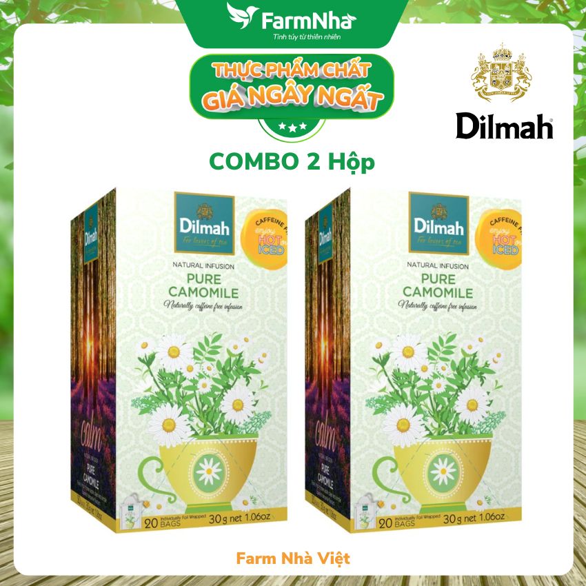 Trà Dilmah Pure Camomile Thảo Dược Hoa Cúc 30g 20 túi x 1.5g