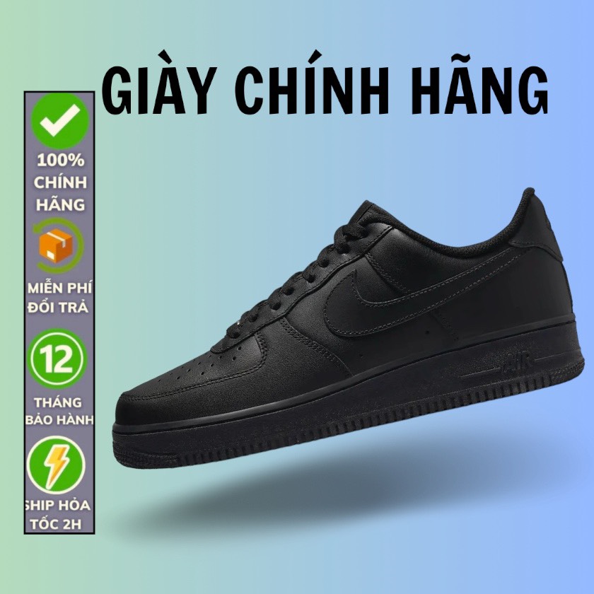 [Nhập LazFlex2- giảm 60k đơn 350k|( Chính Hãng ) Giày  Air Force 1 Full Black CW2288-001