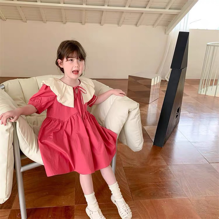 Váy thô baby doll cổ sen xinh xắn cho bé gái