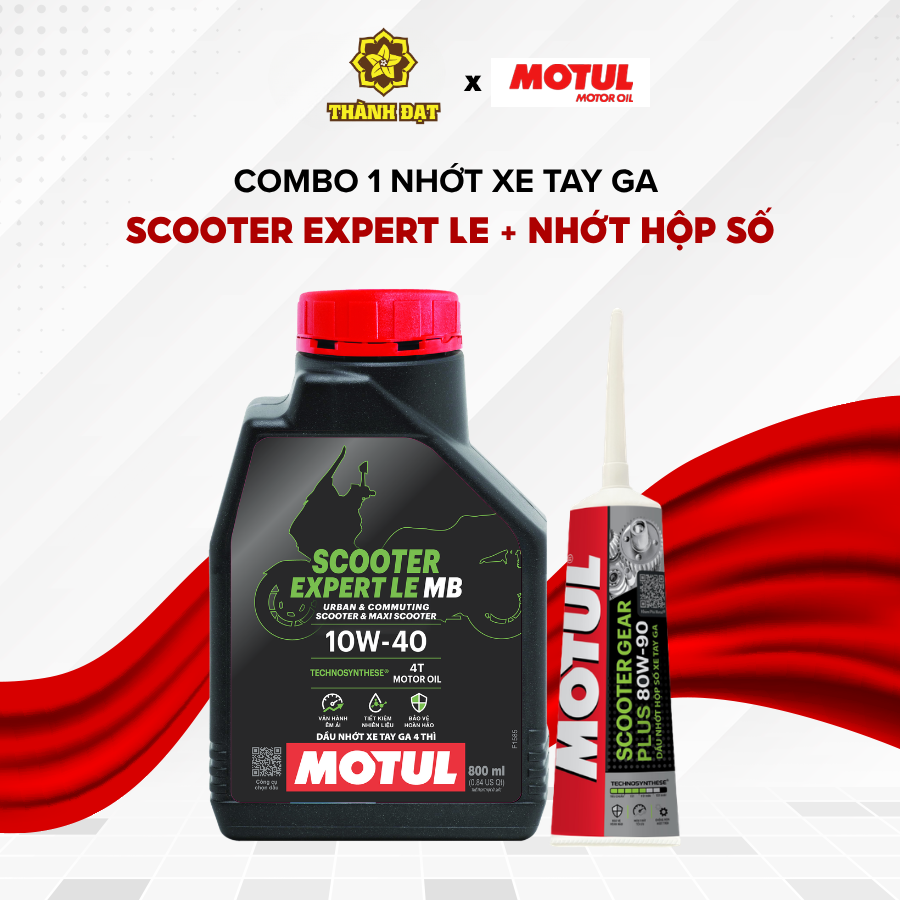 Combo of Motul Scooter Expert Le 10W40 Engine Oil & Gearbox Oil for Vision Air Blade Lead Sh Giá 223,200 Đồng*Miễn phí vận chuyển