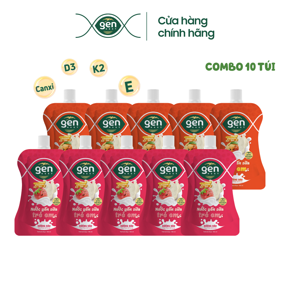 Combo 16 túi nước yến sữa trái cây cho trẻ em gennest