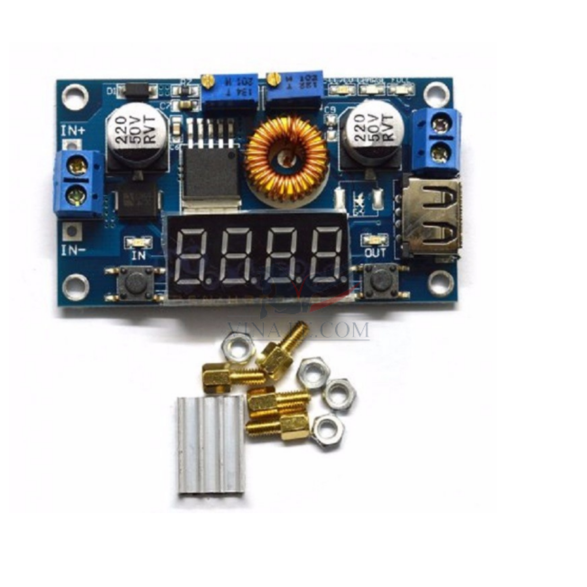 [HCM]Module Hạ Áp 5A XL4015 Có LED Hiển Thị + Có Chỉnh Dòng Ra + USB