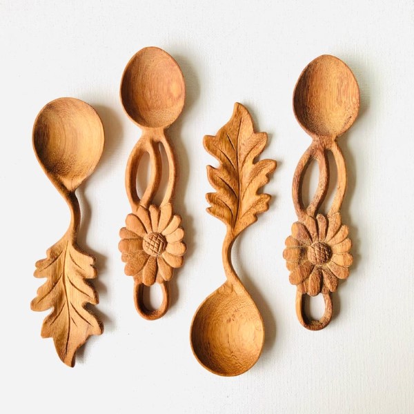 Tổng Hợp Các Loại Muỗng Gỗ Điêu Khắc Tinh Xảo Từ Gỗ Sồi Nga Thân Thiện Môi Trường, Handmade Dành Làm Quà Tặng Ba Mẹ, Đựng Gia Vị, Trang Trí Bếp, Đạo Cụ Chụp Hình Cho Các Món Ăn, Sản Xuất Tại Việt Nam