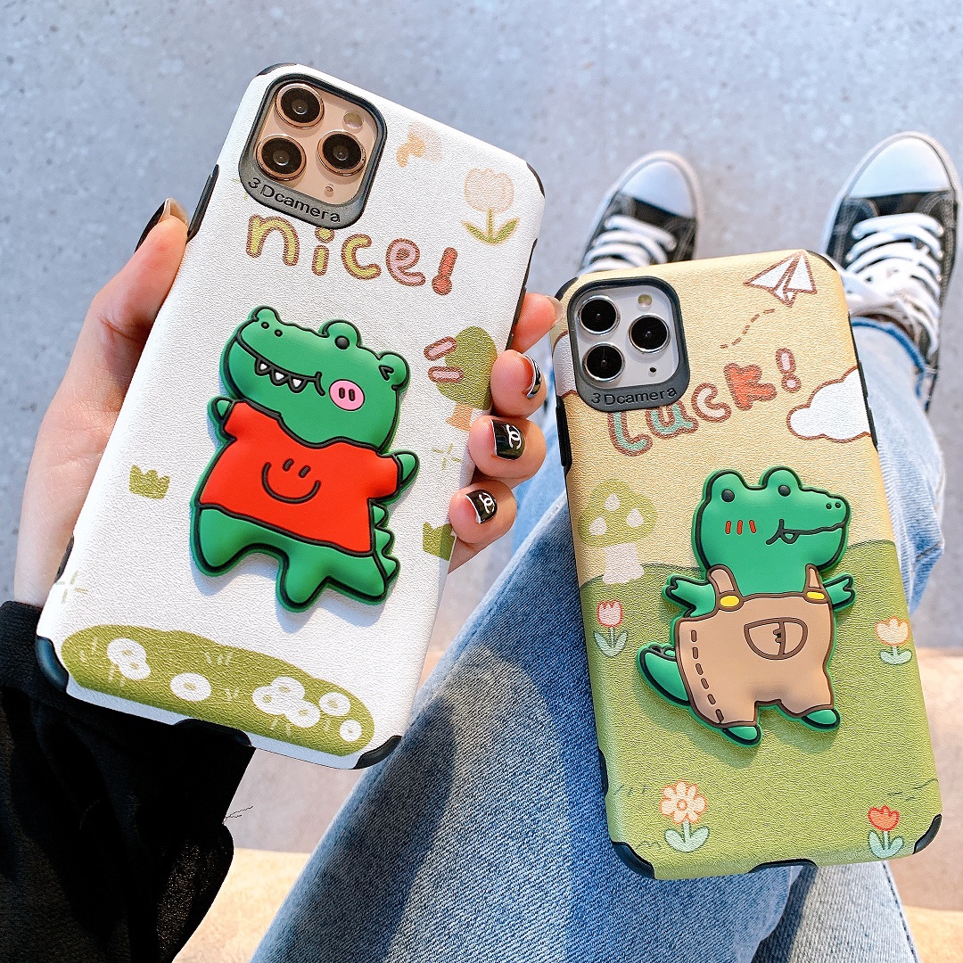 Ốp Lưng Da IMD Hình Nổi Crocodile