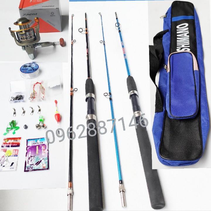bộ cần câu cá tải cá 15kg tặng balo kèm phụ kiện