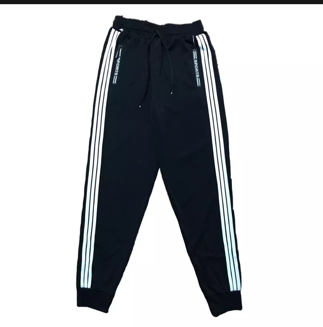 Quần Thể Thao Nam nữ có khóa kéo 3 sọc & 1 sọc. Quần jogger thể thao vải poly 2 da co dãn 4 chiều thoáng mát