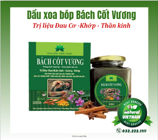 Thảo dược xoa bóp Bách Cốt Vương Trị liệu Phong Thấp - Xương khớp, Tai Biến 220ml