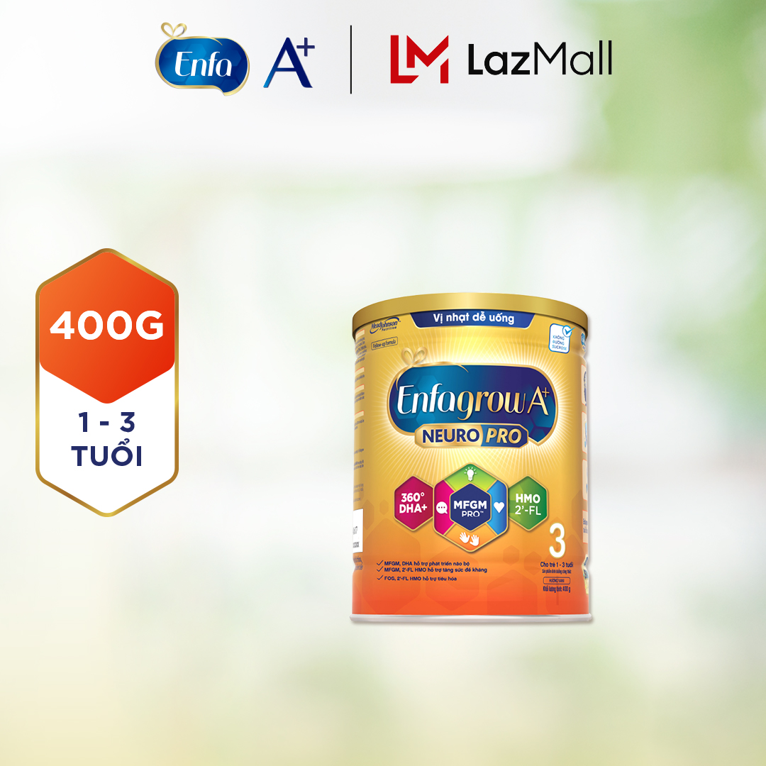 Sữa bột enfagrow a+ neuropro 3 vị thanh mát với 2’-fl hmo cho trẻ từ 1 – 3 tuổi – 400g