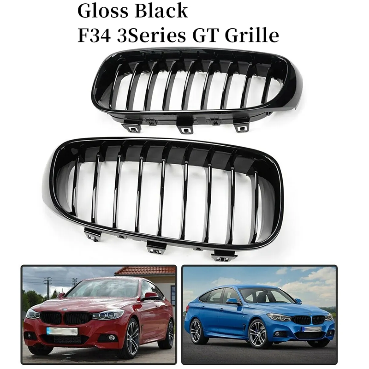 Front Kidney Hood Grille Grill For Bmw F34 3 Series 328i 330i 335i 340i Gt Xdrive 14 19 Gloss Black Lazada