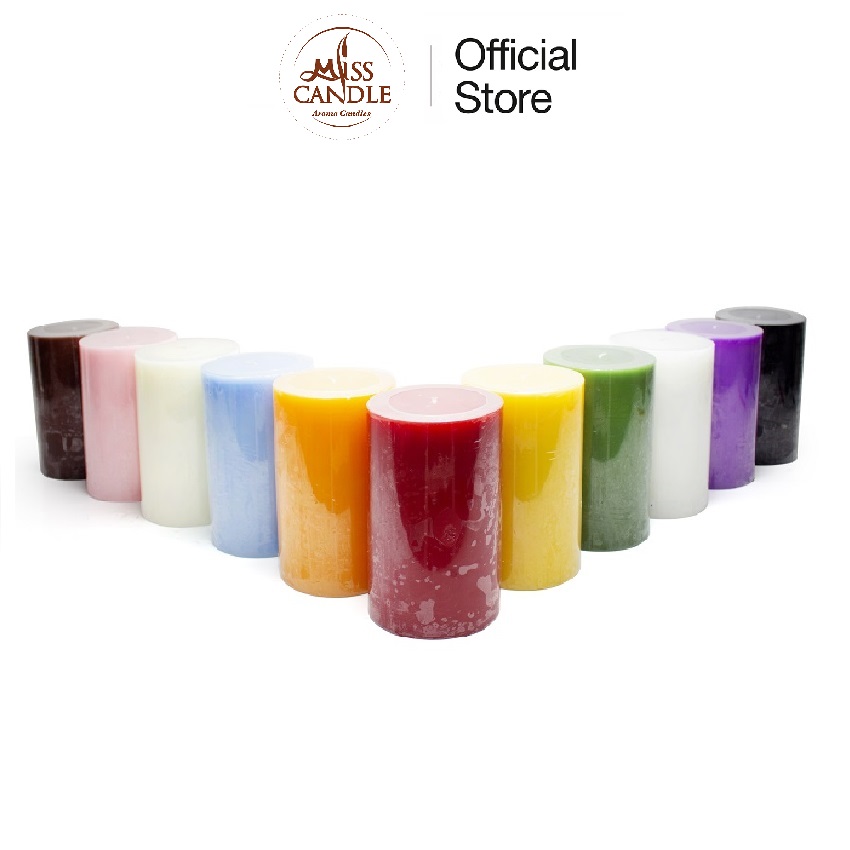 [11 màu] Nến trụ tròn không mùi D10H15 Miss Candle FTRAMART EDC0214 - tùy chọn nhiều màu sắc, đường kính 10 cm, cao 15 cm, dùng trang trí