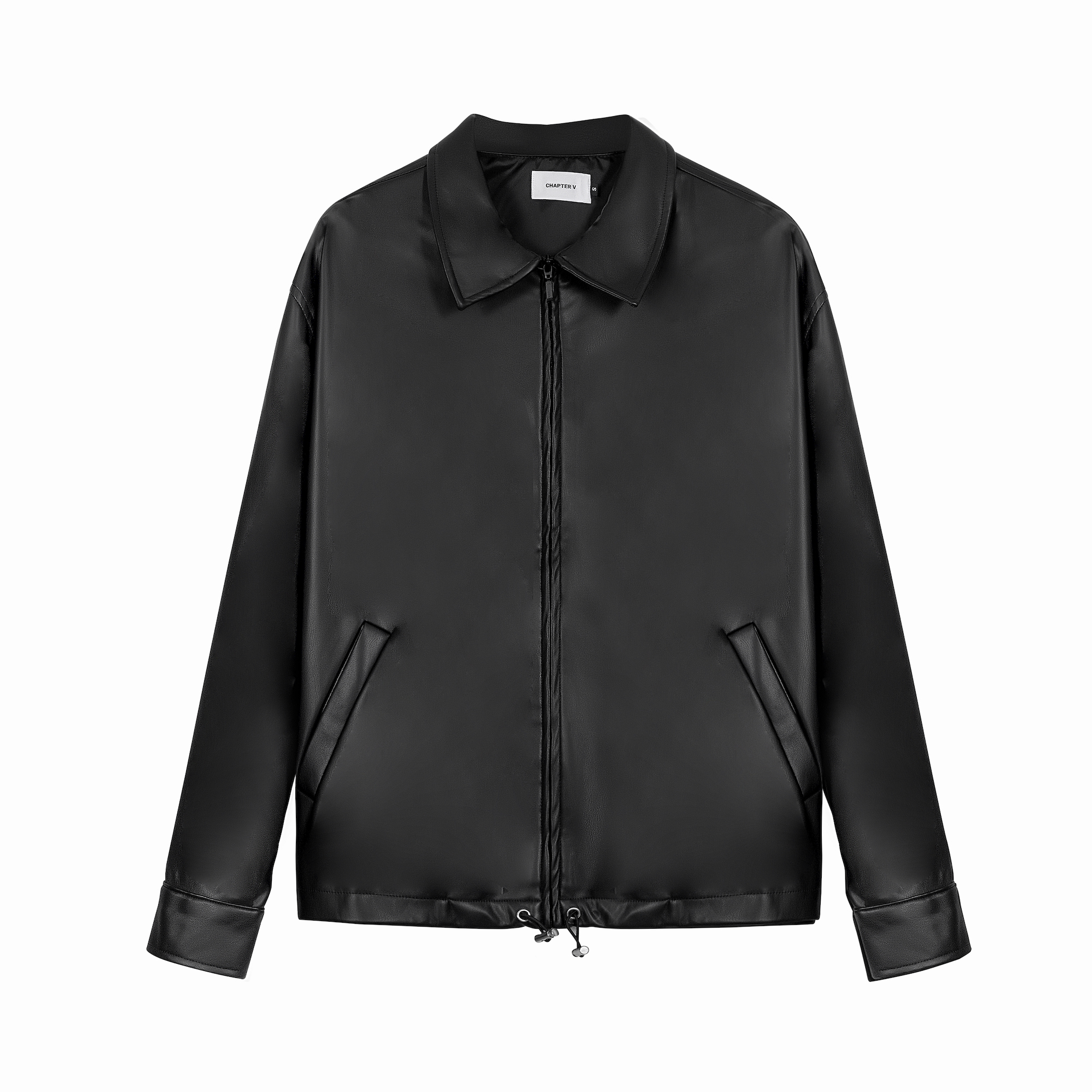 Áo khoác da form rộng - Black Leather Jacket