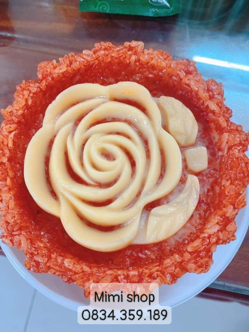 Khuôn xôi tròn hình hoa hồng khía size đại 13cm nhựa cứng bền (kèm ảnh thật)