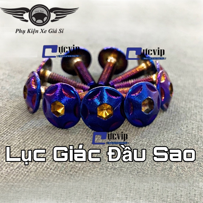 Combo 4 Ốc 6Ly2 Kiểu Dáng Sao Đầu Lục Giác Xi Titan MS2760