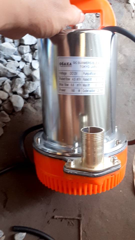 Máy bơm nước thả chìm mini 12v inox, công suất 180w/ 160w/ 150w bơm tỏm 100% lõi đồng