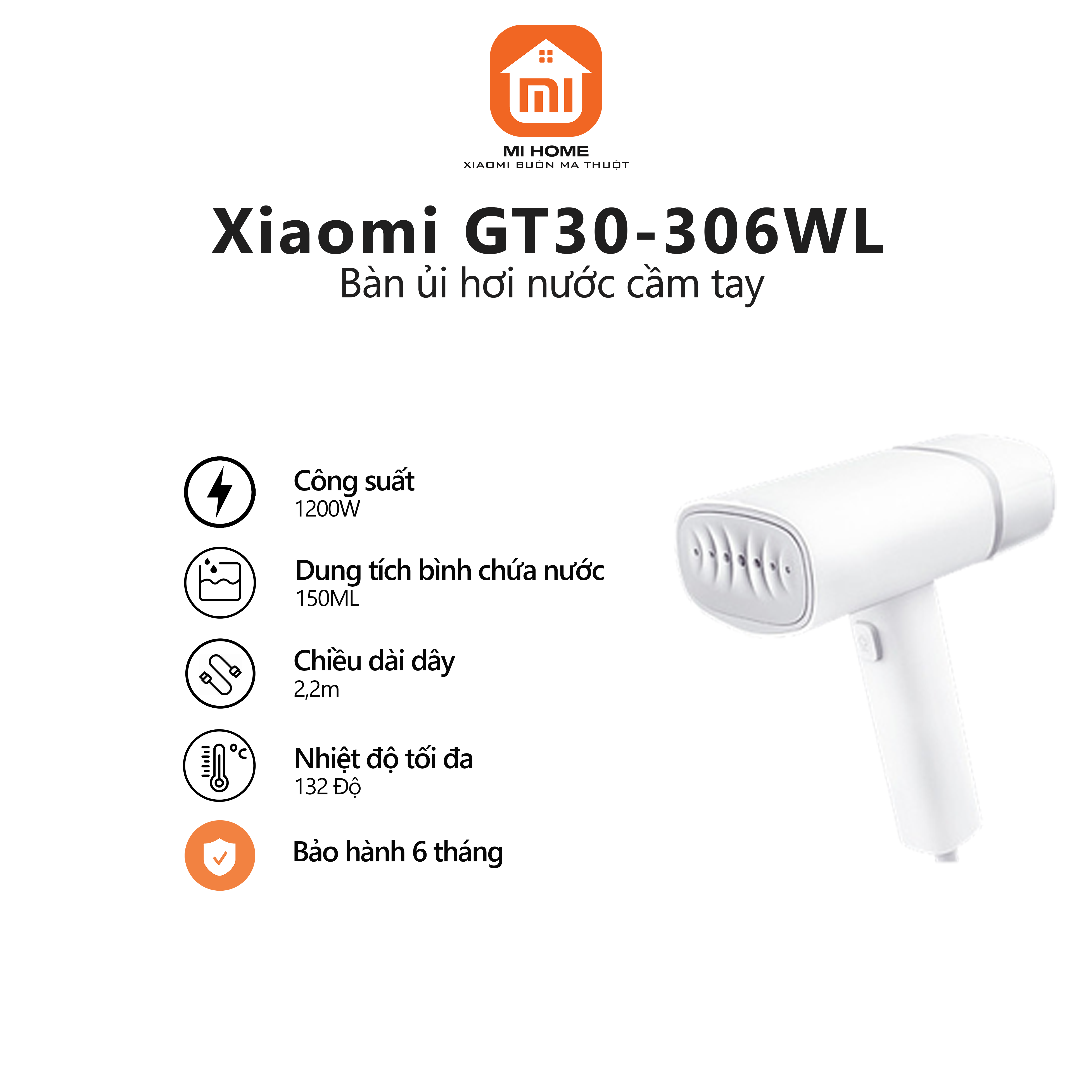 Bàn ủi hơi nước cầm tay Xiaomi GT–306W