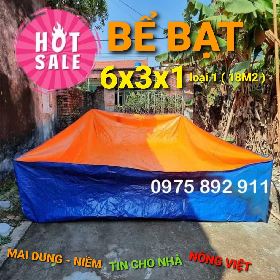 BỂ BẠT NUÔI CÁ , ỐC ẾCH - 6X3X1