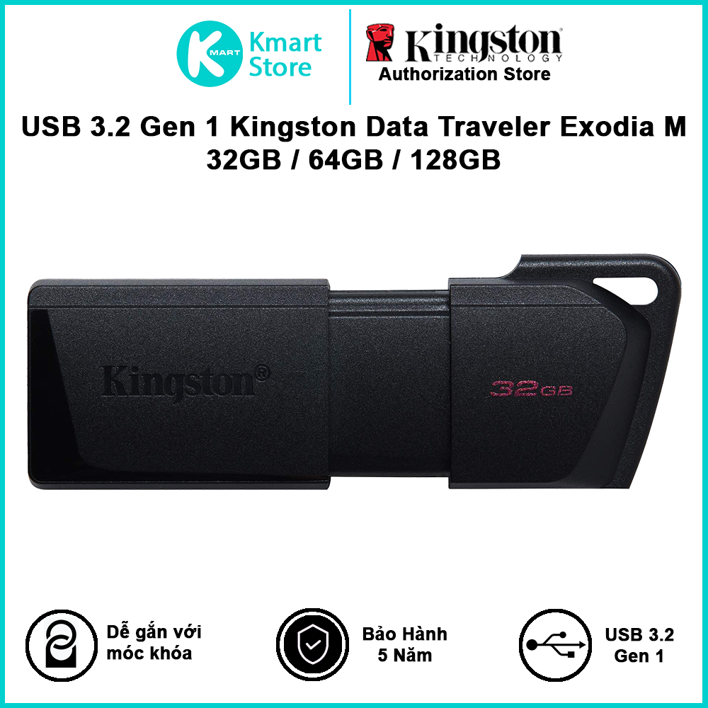 Usb 3.2 gen 1 kingston datatraveler® exodia™ m 32gb / 64gb / 128gb / 256gb - hàng chính hãng