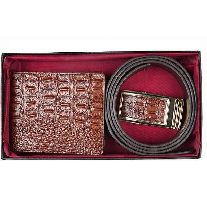 [HCM]Ví Da Và Thắt Lưng Nam Da Bò Thật 100% Vân Cá Sấu LaKa