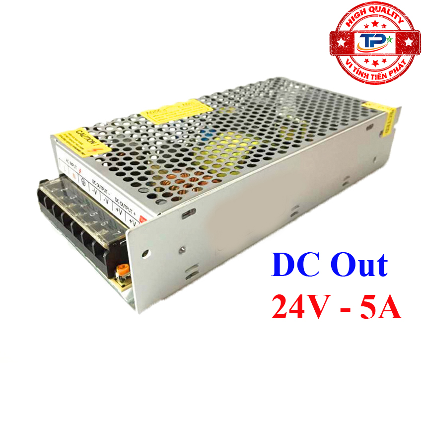 Nguồn tổ ong 24V 5A dùng cho mạch điện, tự động hóa, đèn LED... an toàn khi sử dụng, độ ổn định điện áp cao.