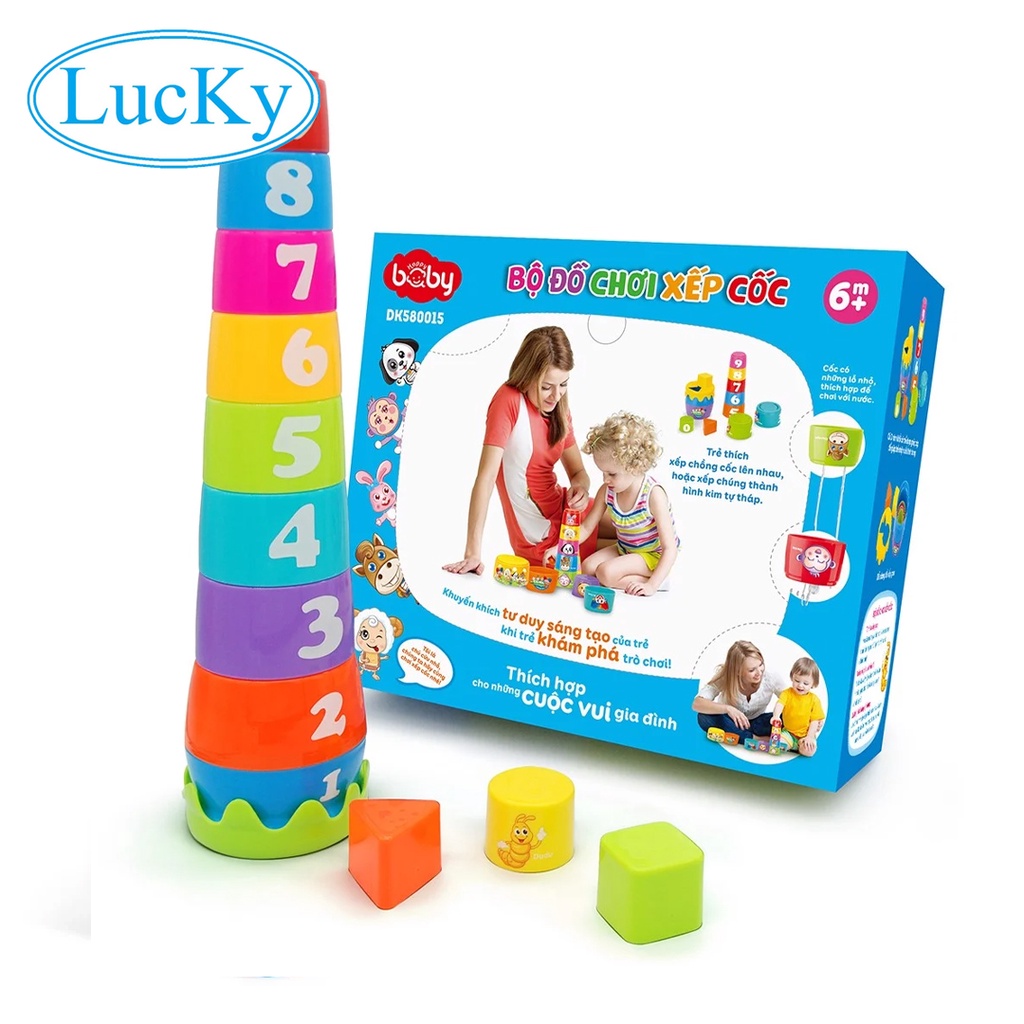 Đồ chơi trẻ em bộ đồ chơi xếp cốc duka -an toàn cho trẻ