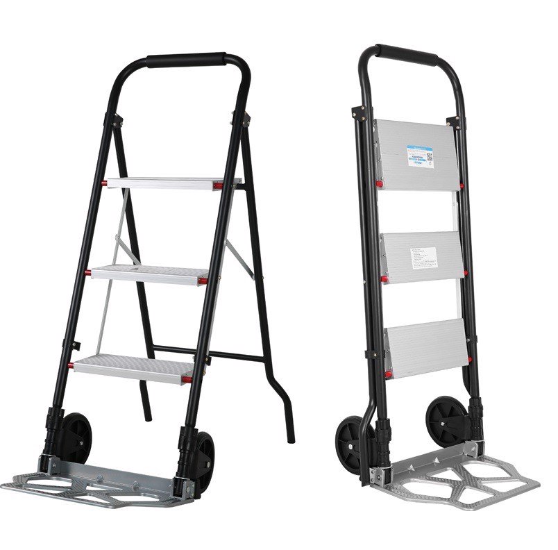 Thang ghế 3 bậc kết hợp xe đẩy hàng Kachi MK183