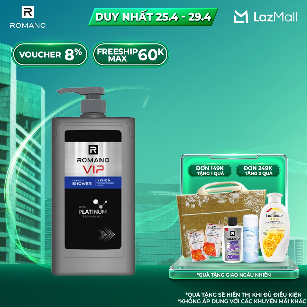 Sữa tắm cao cấp Romano Vip Vision sang trọng cuốn hút 650g