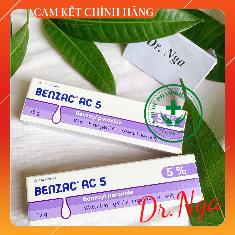 Benzac ac 5% - kem chấm mụn gel 15g giúp giảm mụn dành cho mọi loại da