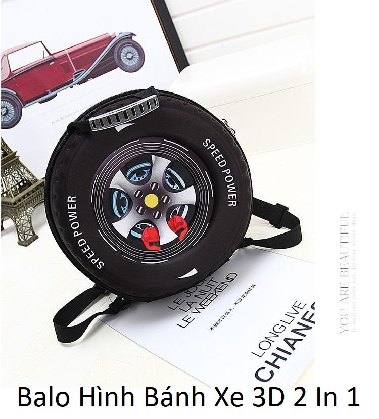 Ba lô lốp xe, ba lô hình bánh xe ô tô, ba lo lop xe cuc chat, balo hình bánh xe 3d 2 in 1 phong cách hàn quốc đáng yêu, ngộ nghĩnh ,gọn nhẹ mềm mạ, tặng phiếu bảo hành 1 năm toàn quốc