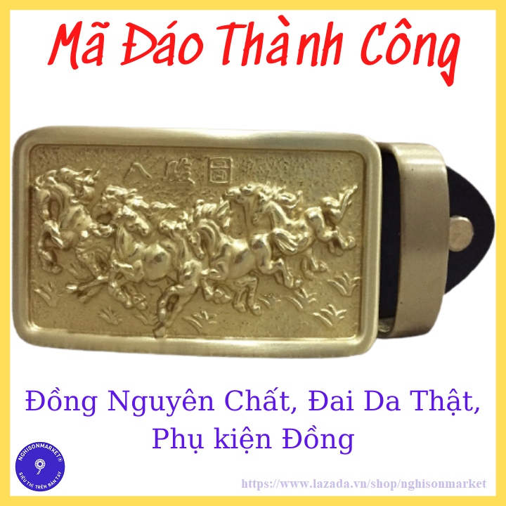 BỘ KHÓA DÂY NỊT Thắt lưng Dây lưng Đồng đúc nguyên khối Đai da bò thật