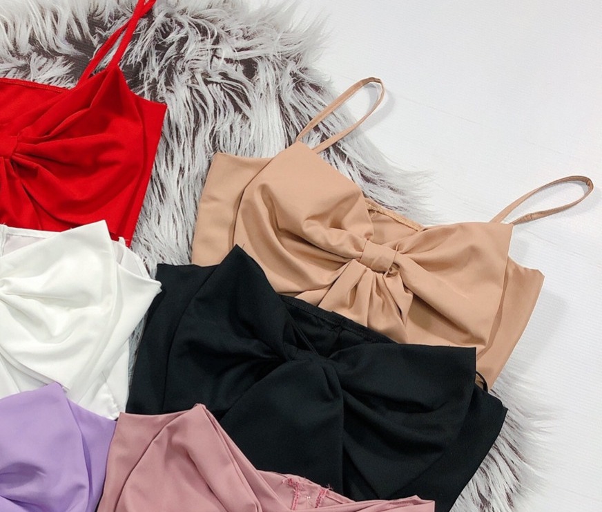 Áo 2 dây nơ to trước ngực,áo 2 dây,ly store